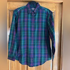 Ruff Hewn Women's Plaid Button-Down Shirt - Green and Blue